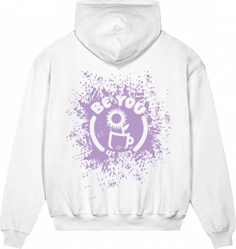 WHITE HOODIE HAPPINESS